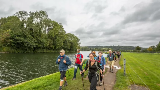 A group of walkers along the Thames