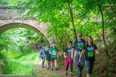 Group of walkers in woodland