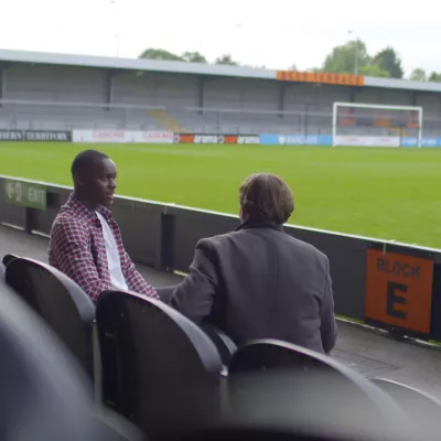 alex and renell at the pitch