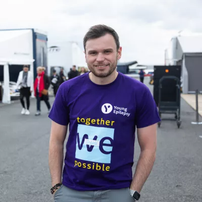 Chris McCarthy in Young Epilepsy T-shirt