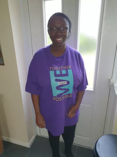 lauren in a Young epilepsy t shirt