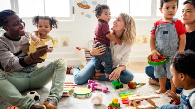 Parnts and carers with their children at a play group