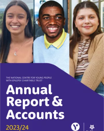 Annual Reports & Accounts 2023-24 cover - image of three young people smiling to the camera