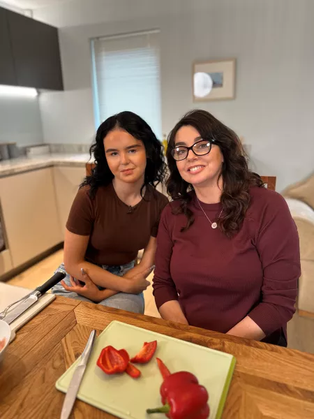 mother and daughter in the kitchen